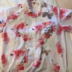 Anti Social Social Club Pink Floral Men's Shirt